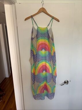 Mara Hoffman Multicolor Rainbow Halo Slip Maxi Dress
